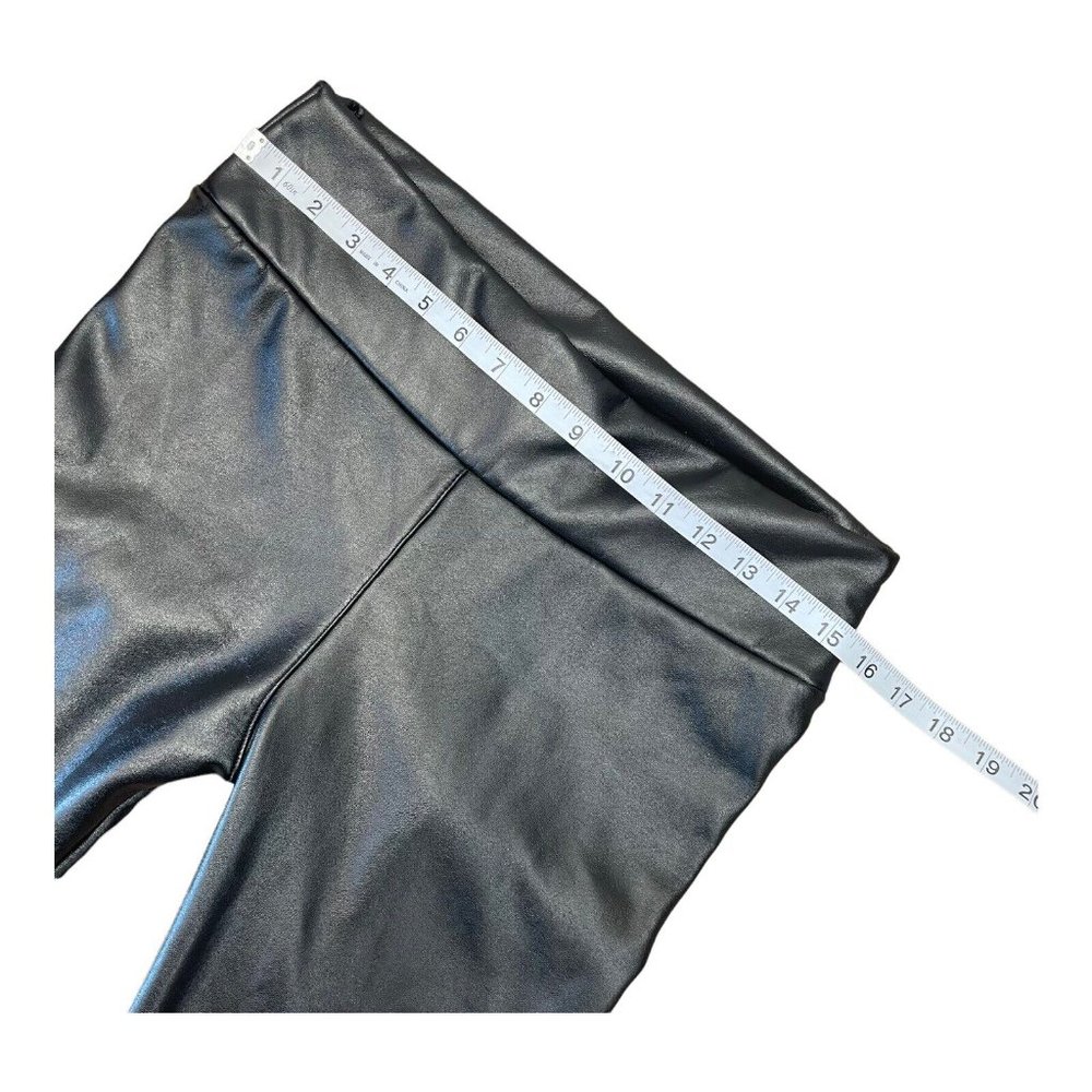 Fashion Women Black Vinil Leggings SZ Large Junior. Faux Fur Lined. NO SIZE TAGS - Picture 4 of 8